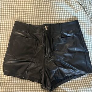Anthropologie Maeve Black High Waist Colette Shorts